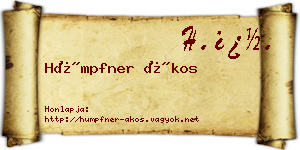 Hümpfner Ákos névjegykártya